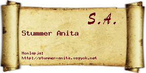 Stummer Anita névjegykártya