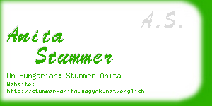 anita stummer business card